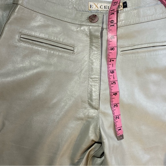 Excelled Grayish 100% Leather Vintage High Rise Motorcycle Inspired Pants NWT 8 - Picture 15 of 16